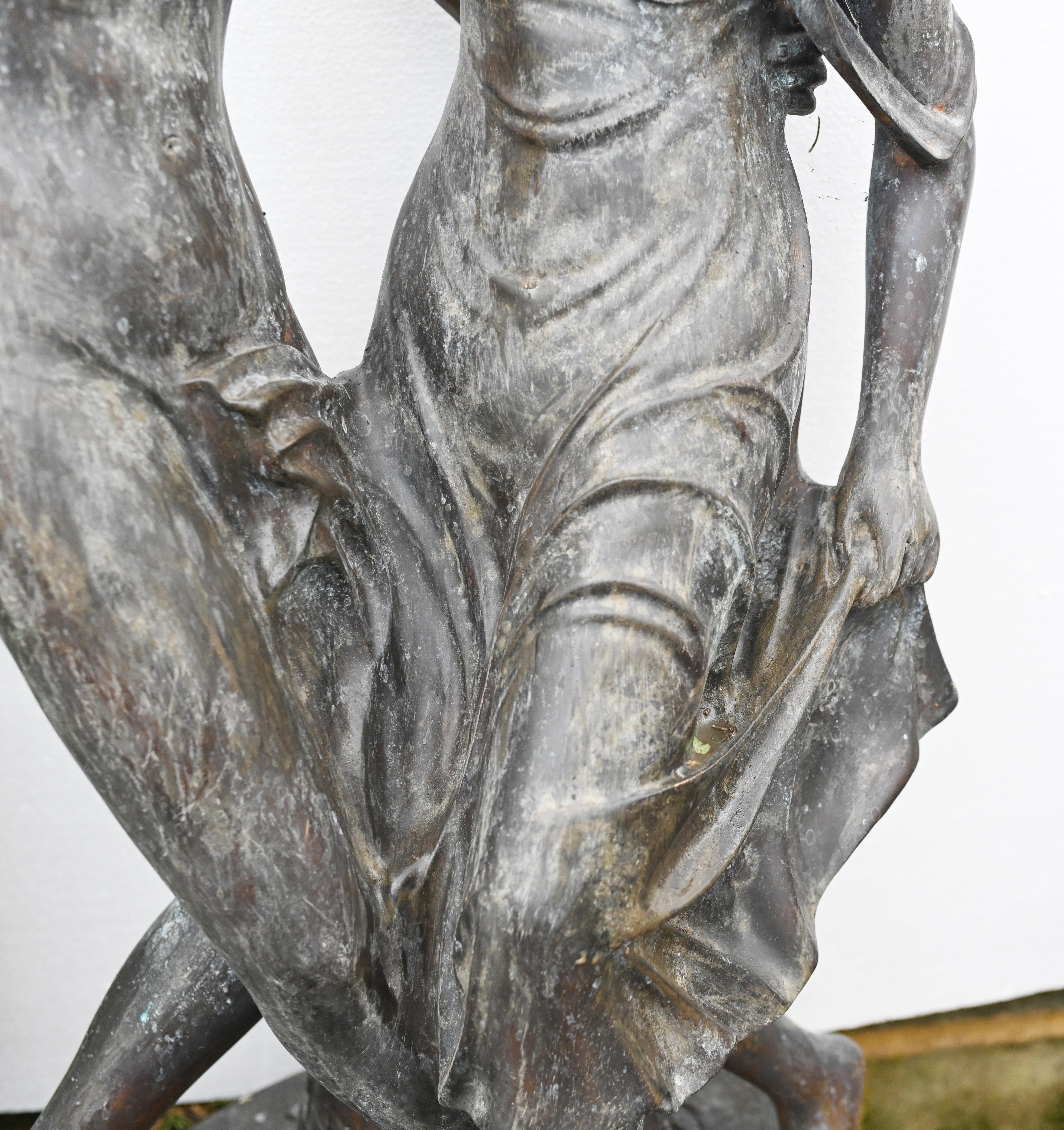 Roman Bronze Dancing Lovers Statue Classical Garden Antiquity For Sale 2