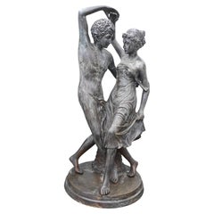 Estatua Romana de Bronce de los Amantes Danzantes Jardín Clásico Antigüedad