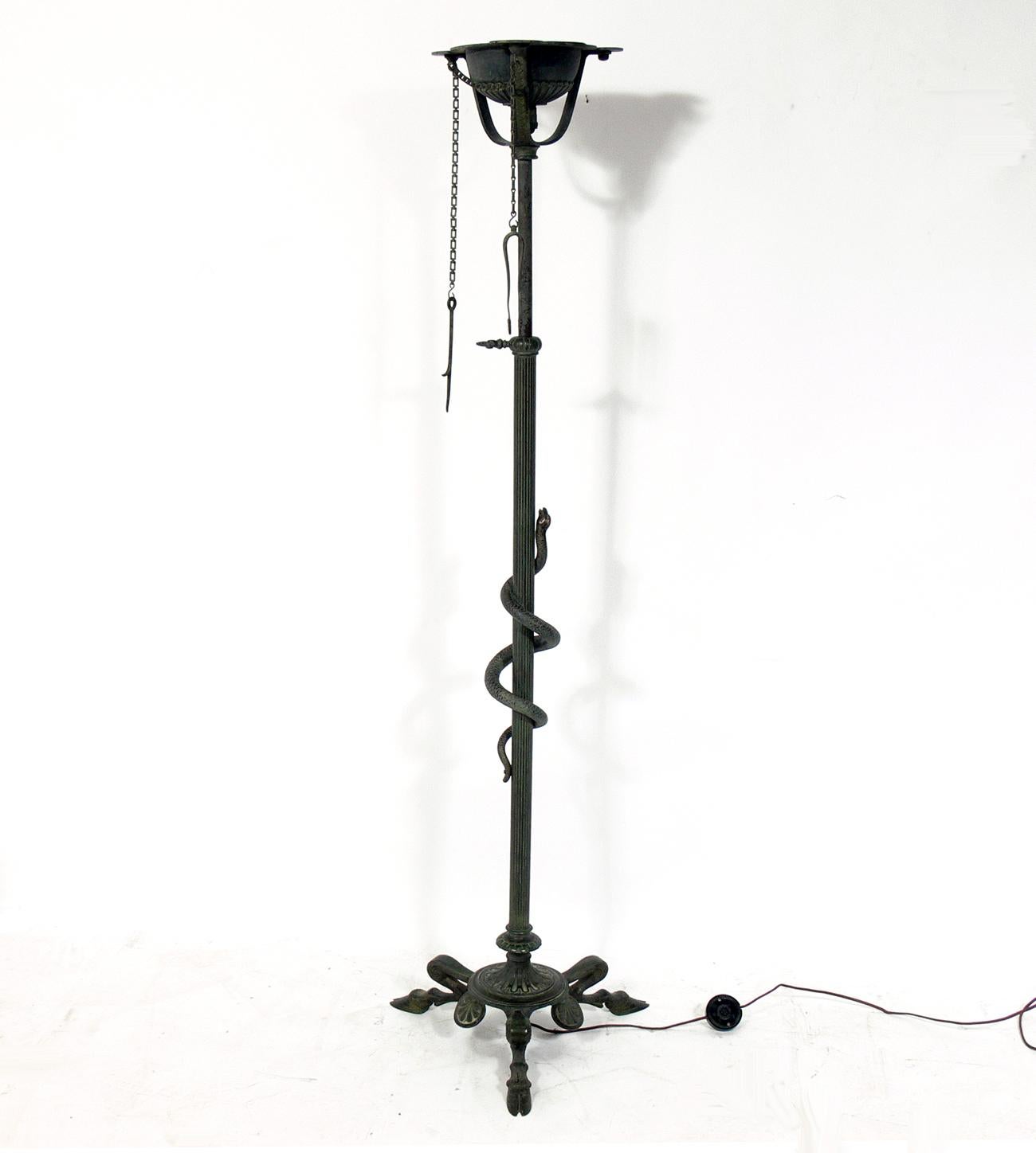 Roman Bronze Floor Lamp Attributed to Tiffany & Co. 4