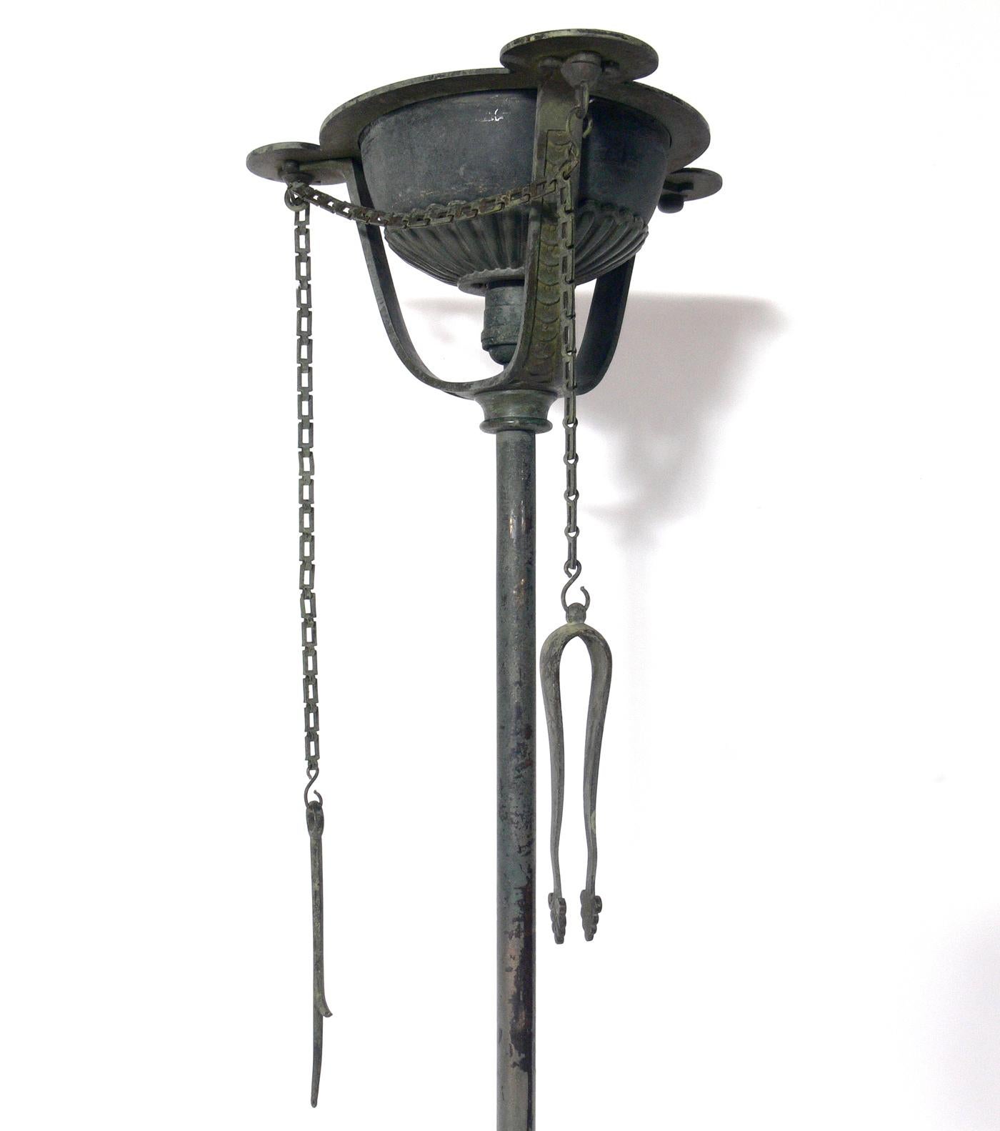 Neoclassical Roman Bronze Floor Lamp Attributed to Tiffany & Co.