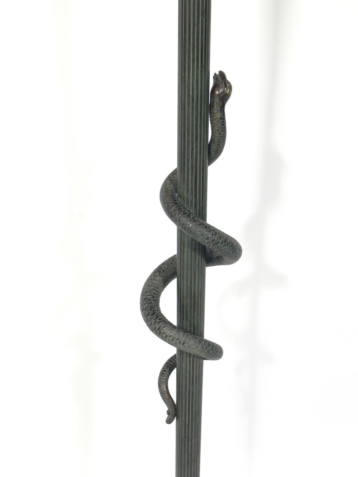 Roman Bronze Floor Lamp Attributed to Tiffany & Co. In Good Condition In Atlanta, GA