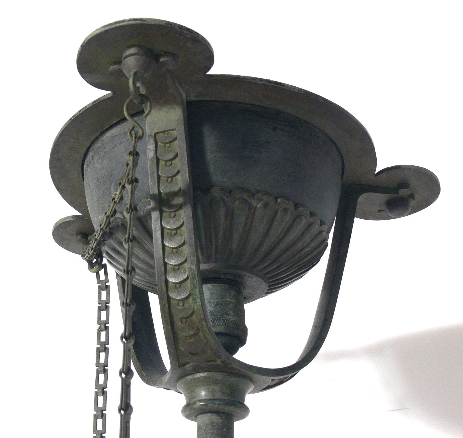 Roman Bronze Floor Lamp Attributed to Tiffany & Co. In Good Condition In Atlanta, GA