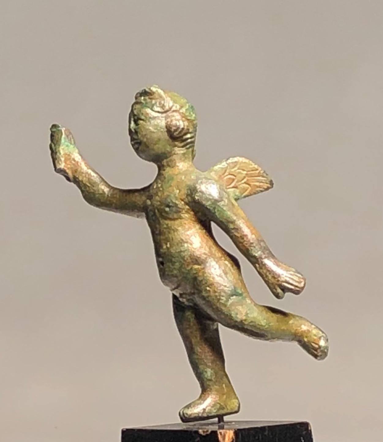 Classical Roman Roman Bronze Statuette of the Young God Eros ‘Cupid’