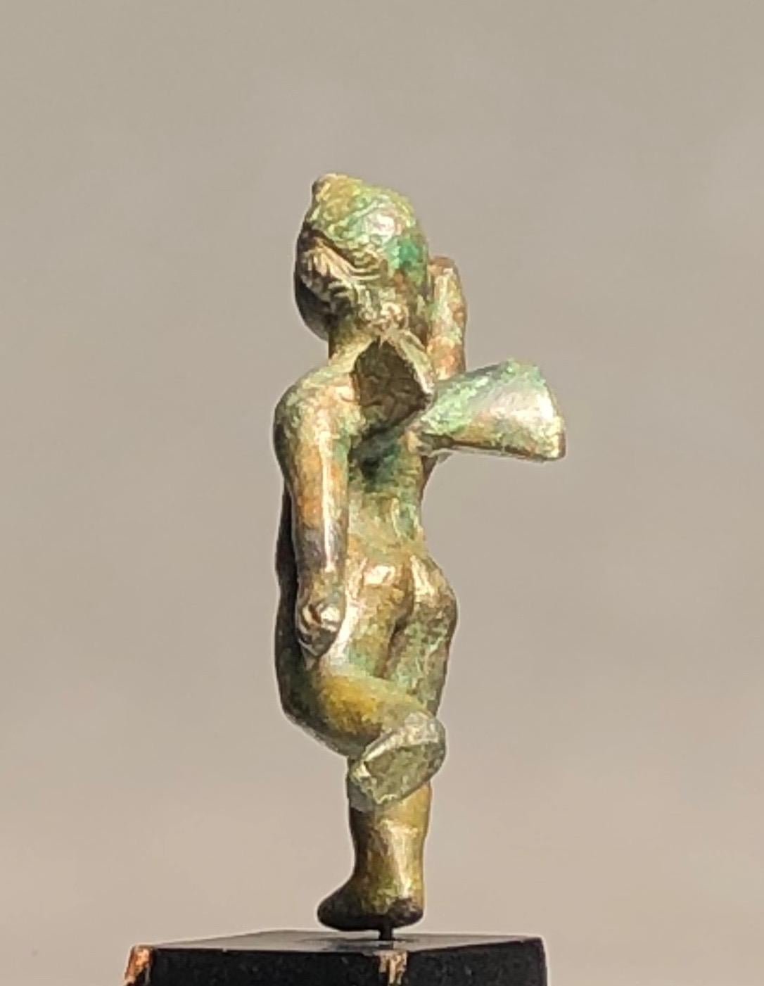 Italian Roman Bronze Statuette of the Young God Eros ‘Cupid’
