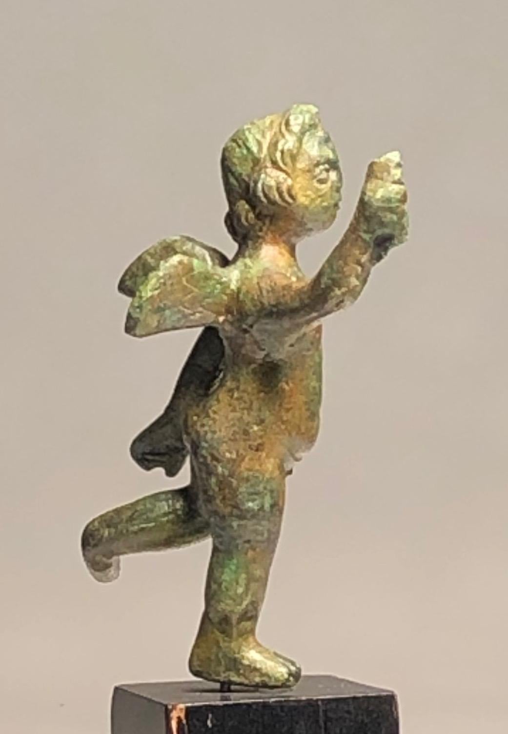 Cast Roman Bronze Statuette of the Young God Eros ‘Cupid’