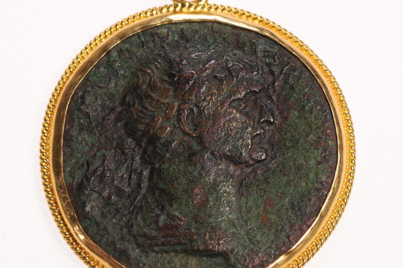 Roman Bronze Trajan Coin Pendant (pendant only) For Sale 4