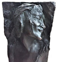 Roman Bronze Works, a Pair of Bronze Vases with Nymph and Satyr Relief, 1900s