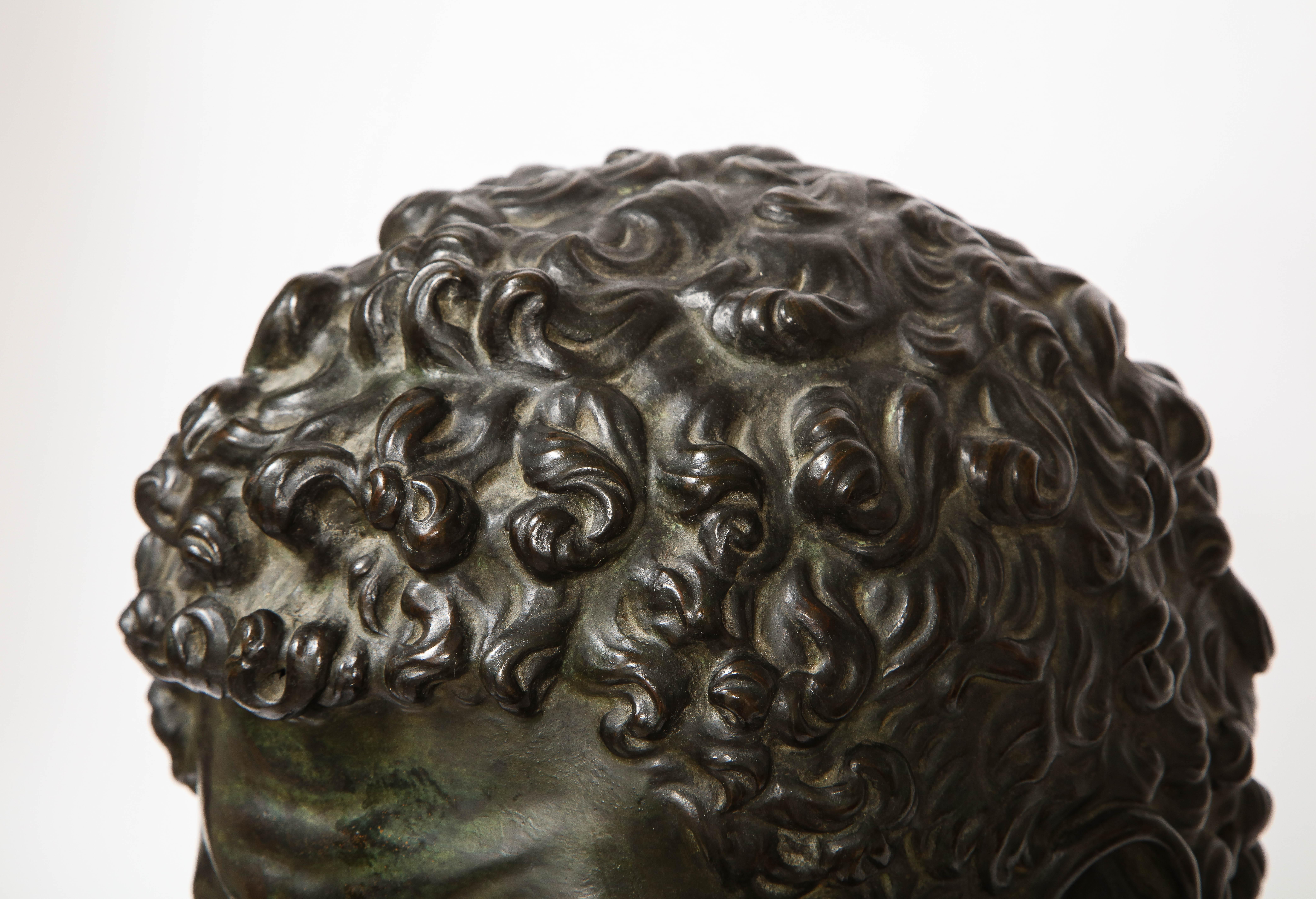 Roman Bust Bronze &Marble Grand Tour Roman Emperor Caracalla, Attr; B. Boschetti For Sale 9