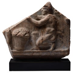 Roman Campana Relief of a Satyr Harvesting Grapes