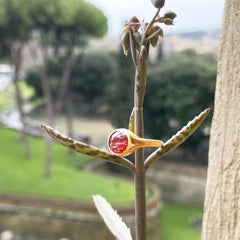 Roman Carnelian Intaglio '2nd Cent AD' 18 Kt Gold Ring Depicting Goddess Fortune