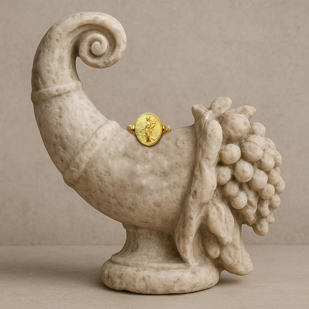 Römischer Karneol-Intaglio-Ring '2. Jh. n. Chr.' aus 22-karätigem Gold mit Darstellung der Glücksgöttin 4