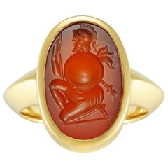 Römischer Karneol Intaglio und Gelbgold Ring