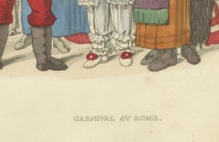 Costumi e festività del Carnevale romano - Acquaforte del 1820 con celebrazioni