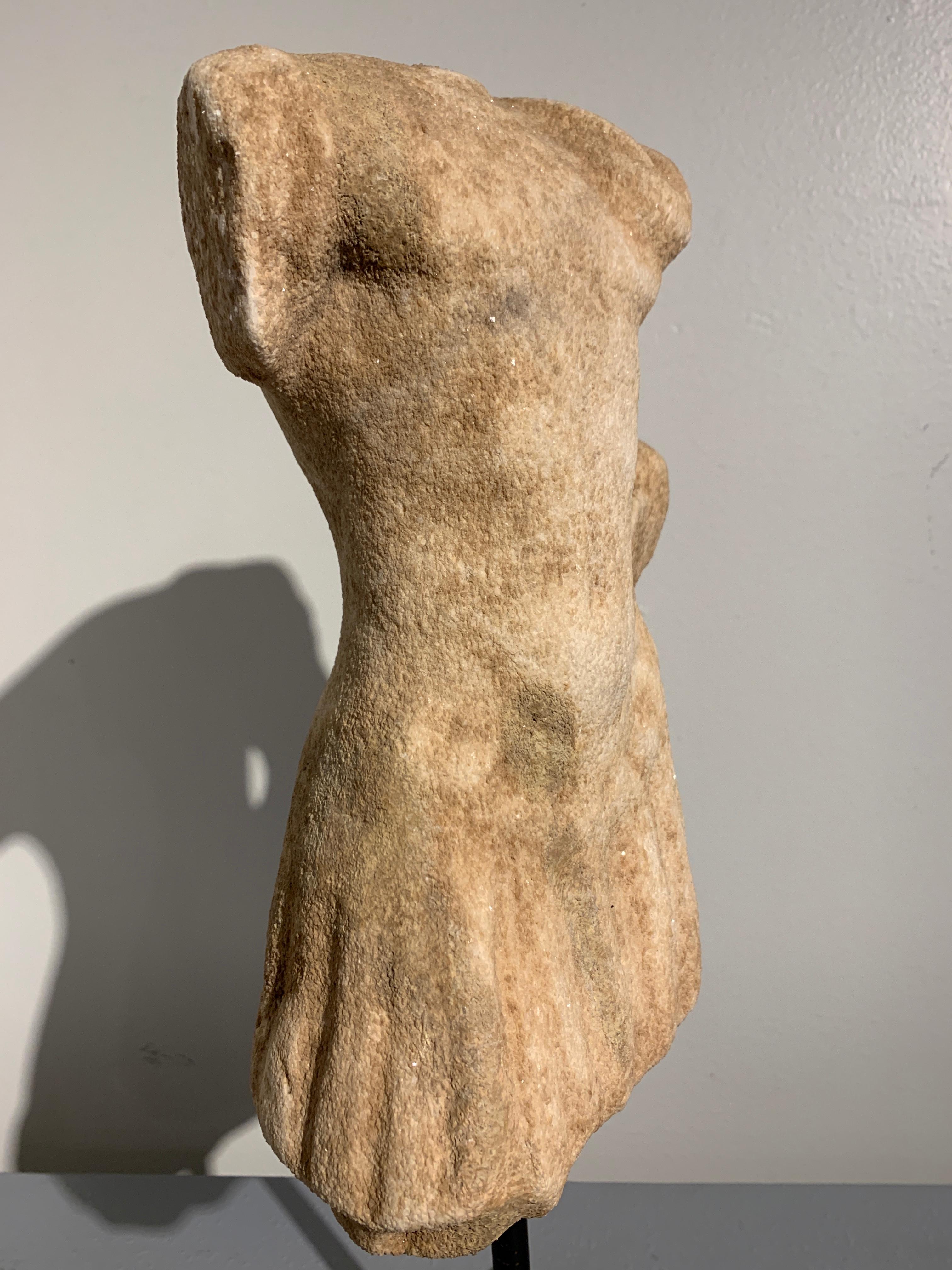 Roman Carved Marble Torso in Military Dress, circa 2nd-3rd Century For Sale 3