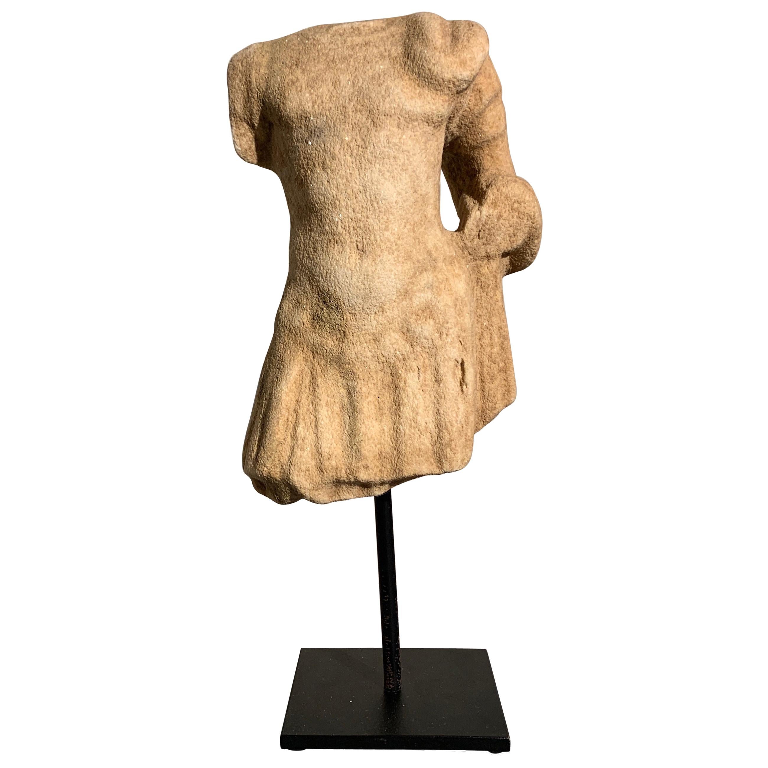 Roman Carved Marble Torso in Military Dress, circa 2nd-3rd Century