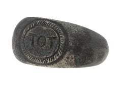 Roman Celtic God Toutatis Amuletic silver ring, circa 2nd-4th Century AD.