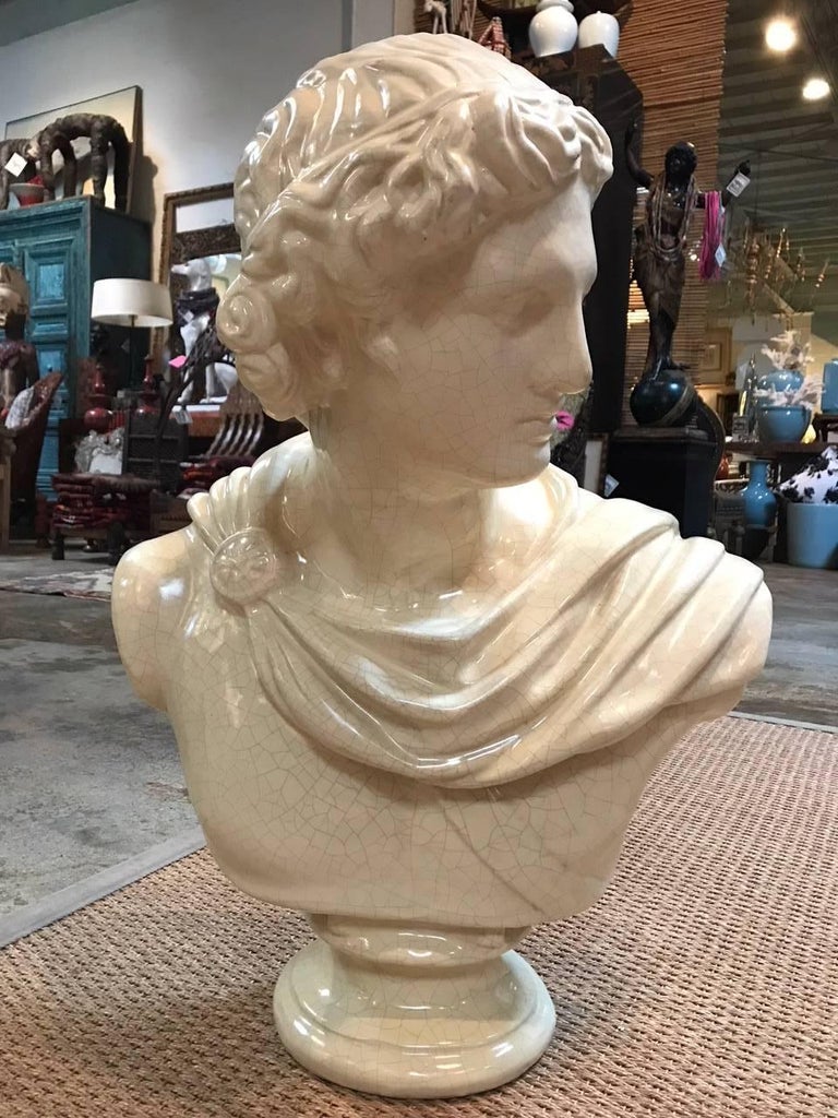 Roman Ceramic Bust For Sale at 1stDibs