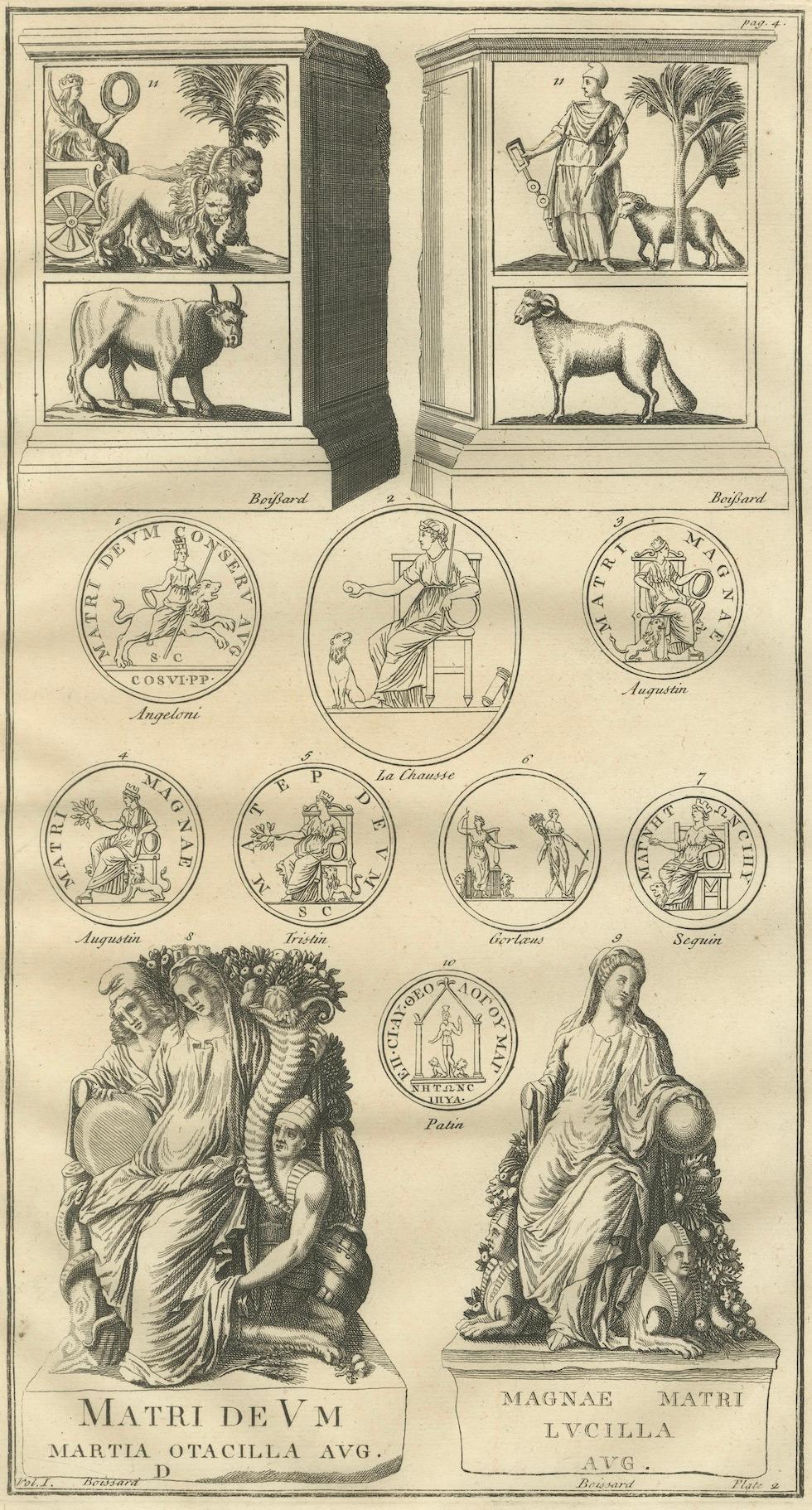 Roman Chariot Relief and Imperial Allegories – Montfaucon Engraving, 1721