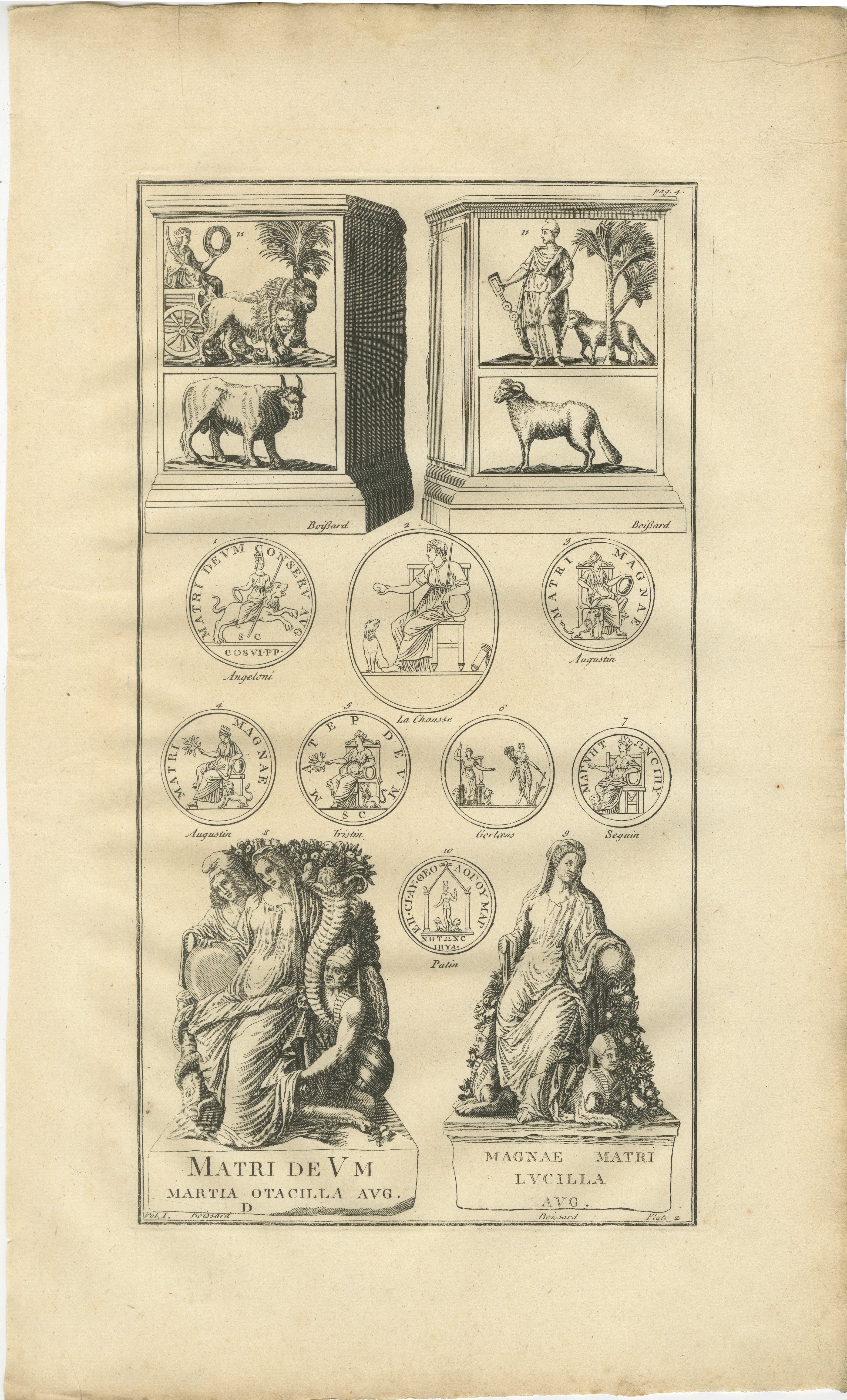 Roman Chariot Relief and Imperial Allegories – Montfaucon Engraving, 1721
