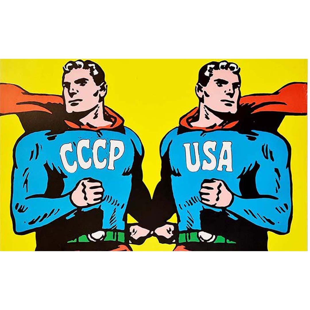 1968 Cartel original Superman CCCP - EE.UU. por Roman Cieslewicz en venta 3