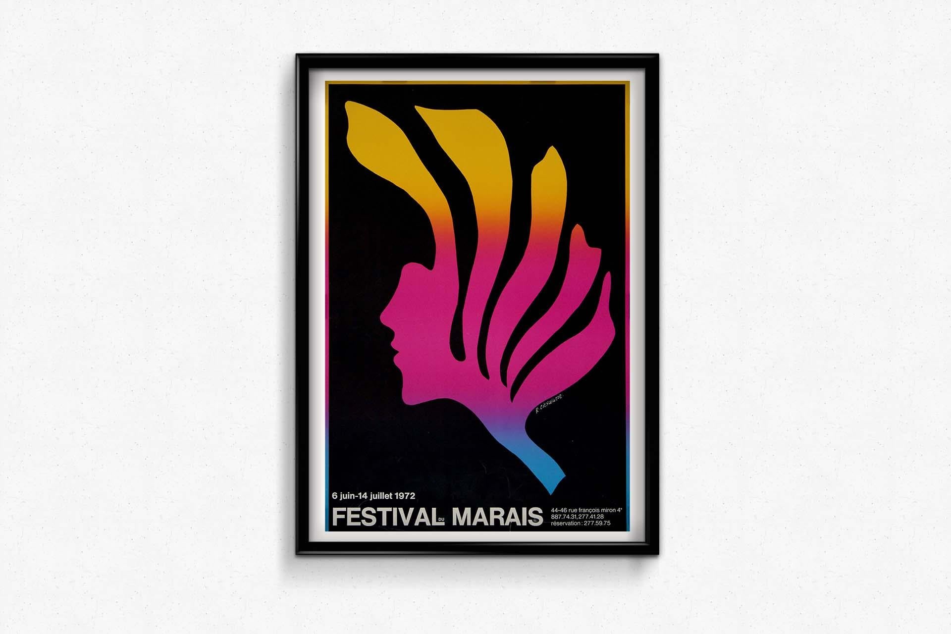 1972 Original poster by Roman Cieslewicz for Le Festival du Marais in Paris For Sale 1