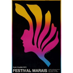 1972 Original poster by Roman Cieslewicz for Le Festival du Marais in Paris