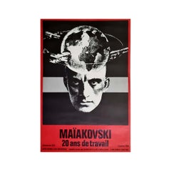 Vintage Original poster of Roman Cieslewicz - Maiakovski 20 years of work
