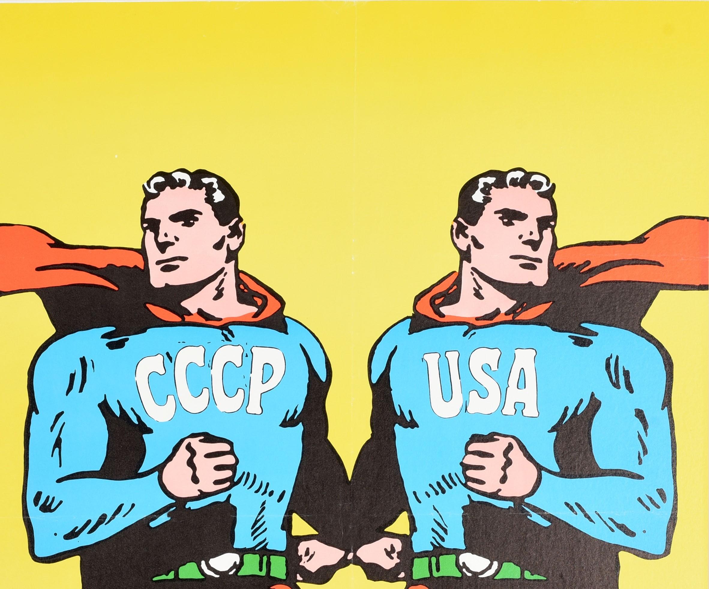 Original Vintage Poster CCCP USA Cold War Superman Pop Art Design Opus Magazine - Print by Roman Cieslewicz