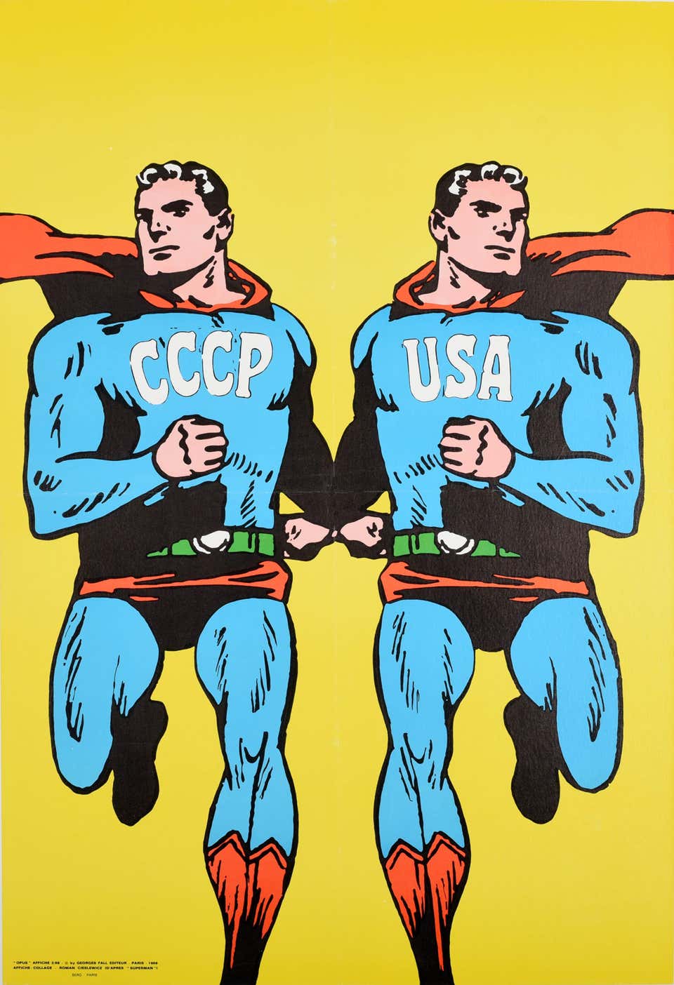 Roman Cieslewicz Original Vintage 1968 Cold War Superman Style Poster roman-cieslewicz-original-vintage-1968-cold-war-superman-style-poster