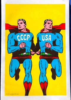 Roman Cieslewicz Superman CCCP USA sérigraphie 1968 (60s Pop Art)