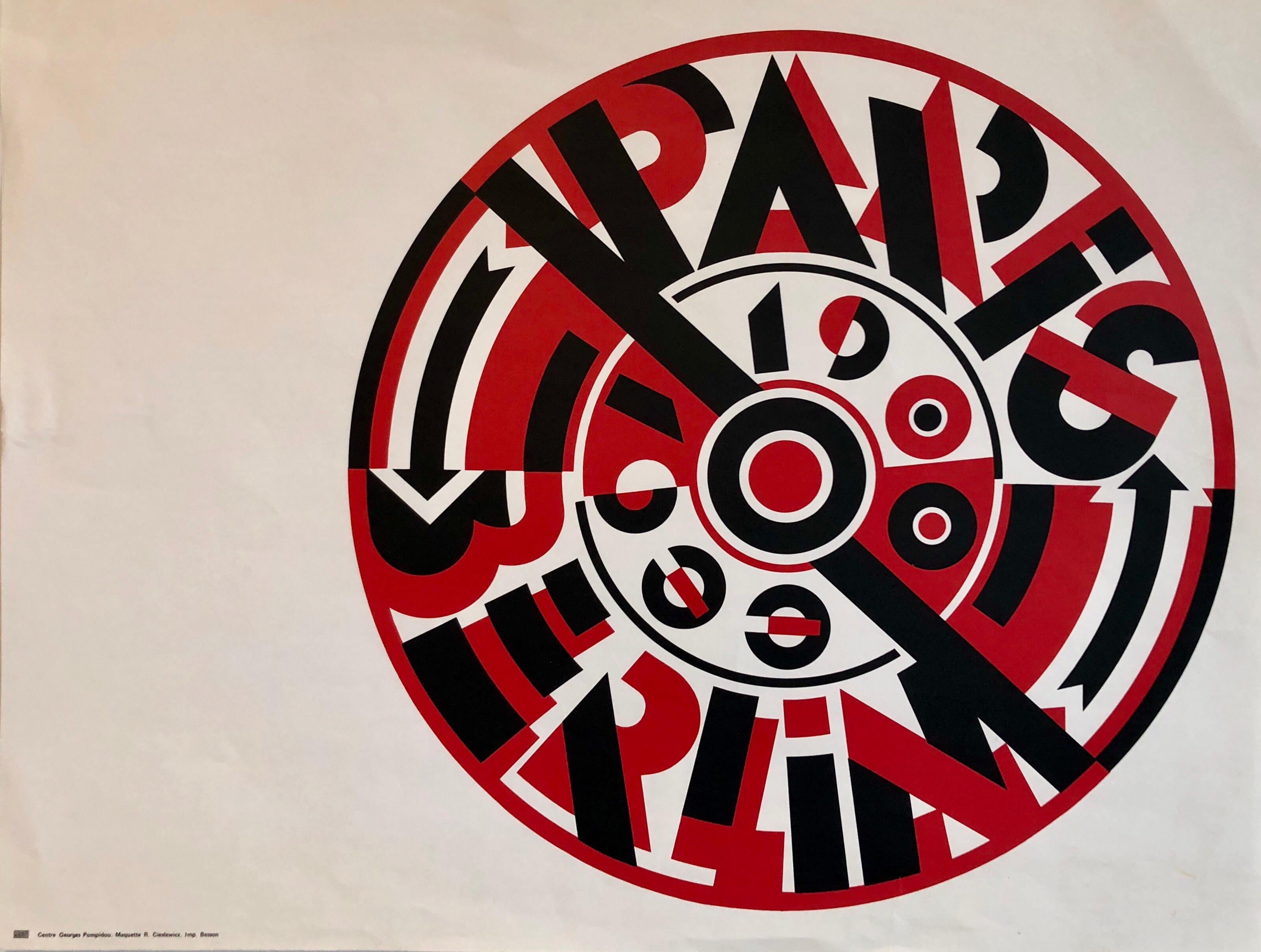 Roman Cieslewicz Abstract Print - Vintage Poster Bold Paris Berlin 1900-1930 Pompidou Center Polish Graphic Artist