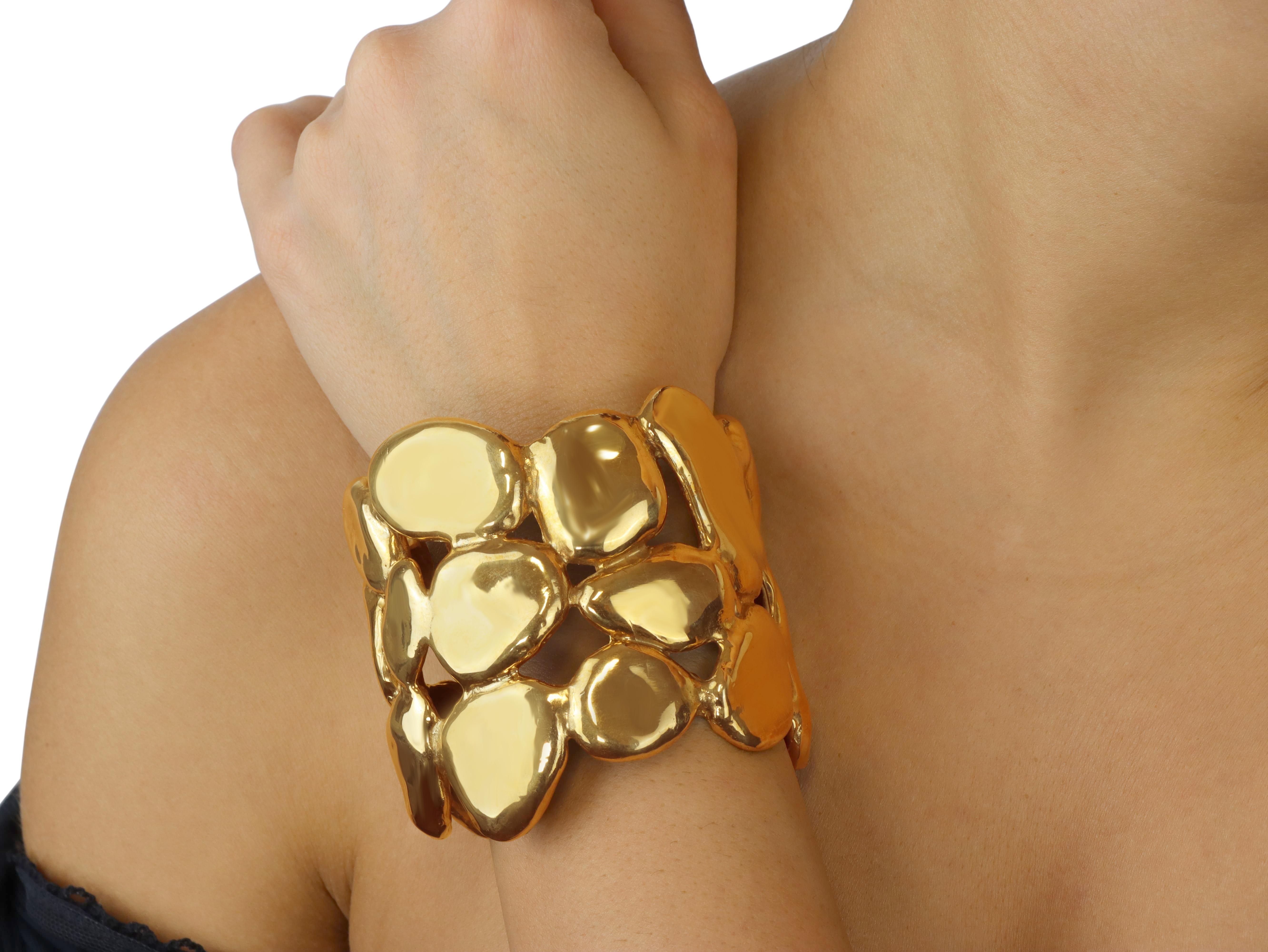 Roman Cobblestone Fashion Bracelet in Yellow Bronze, 