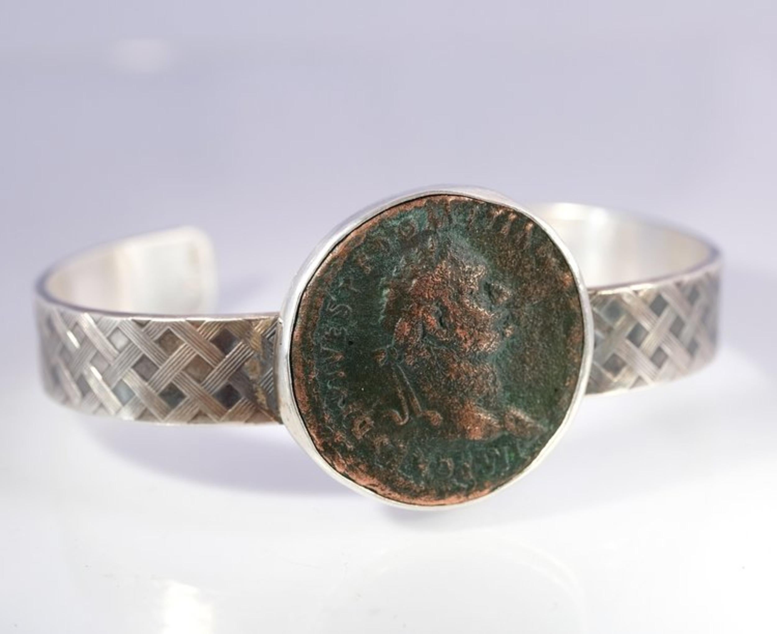 Roman Coin Bracelet - Emperor Domitian - set in sterling silver