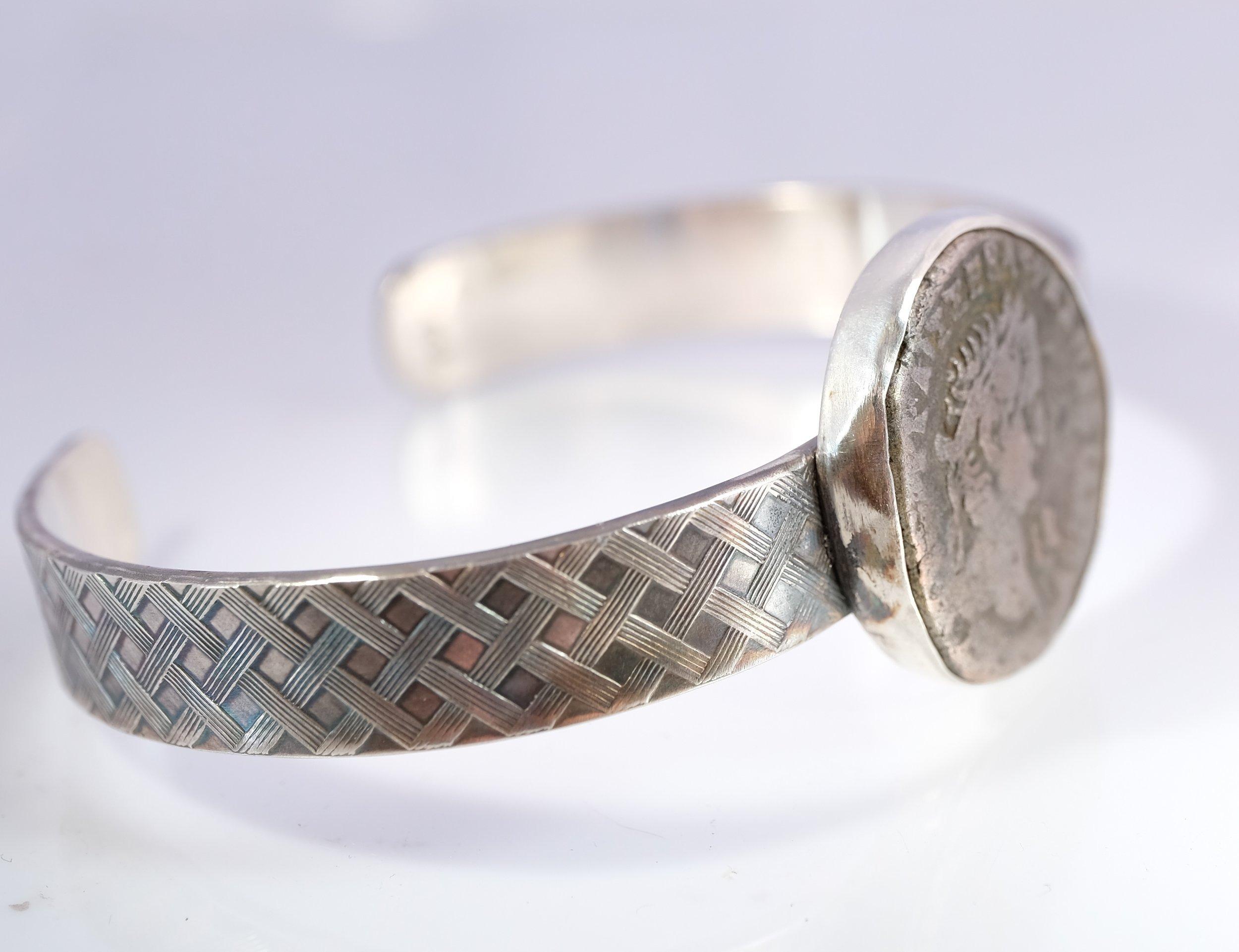 Women's or Men's Roman Coin Bracelet - Roman Egypt - set in sterling silver