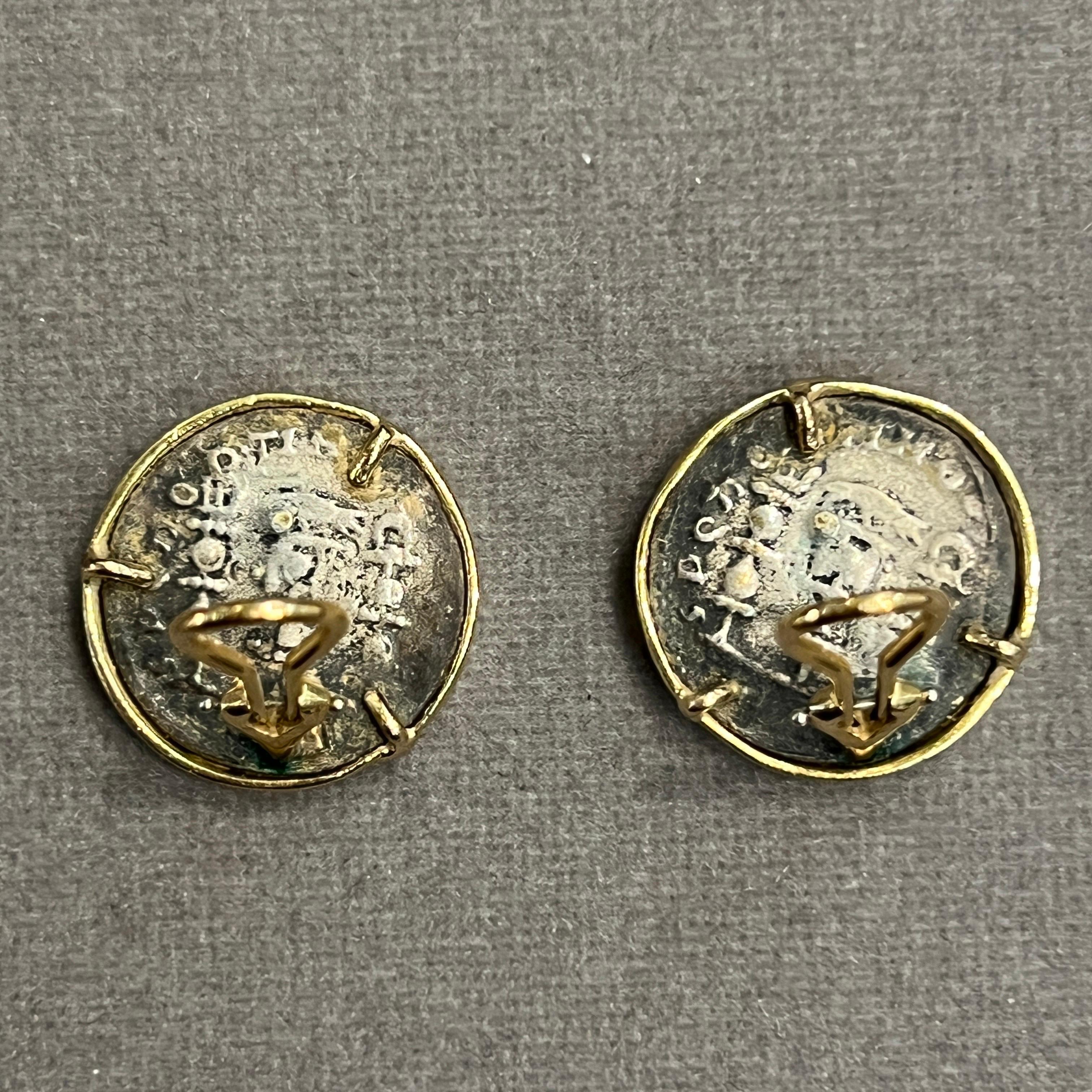 Roman Coin Earrings For Sale 1