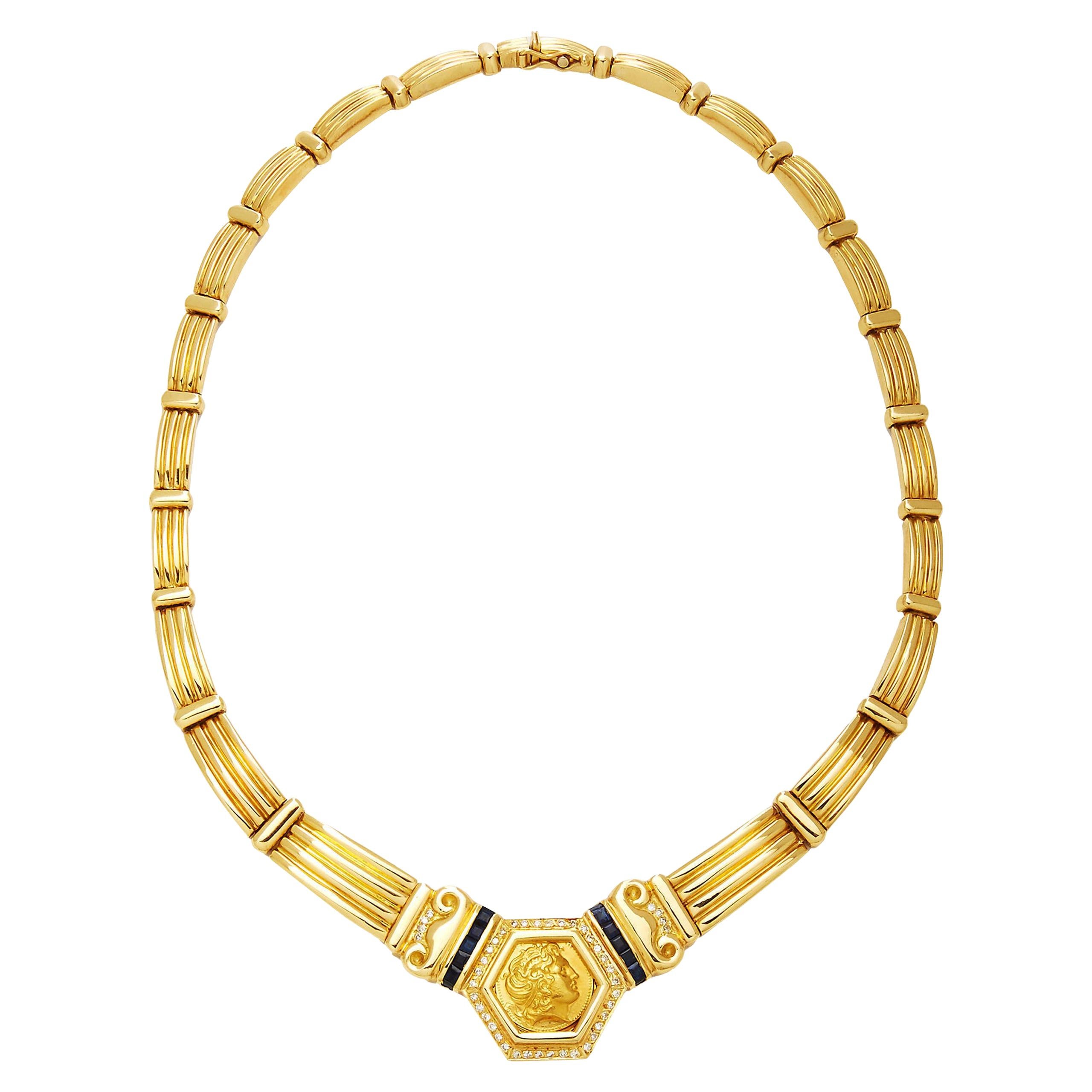 Roman Coin Gold Necklace