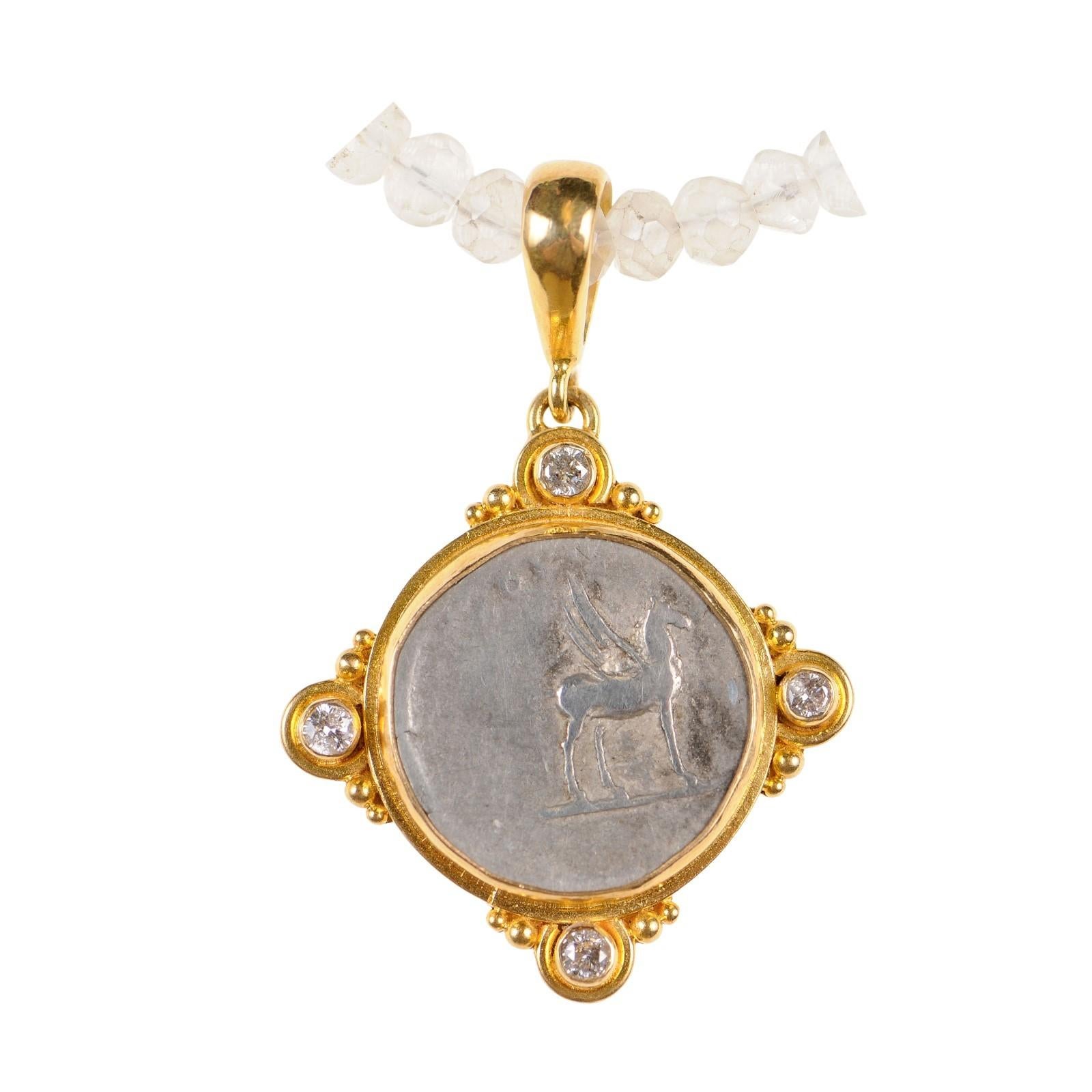 Roman Coin in 22k Pendant w/Diamonds (pendant only) For Sale 7