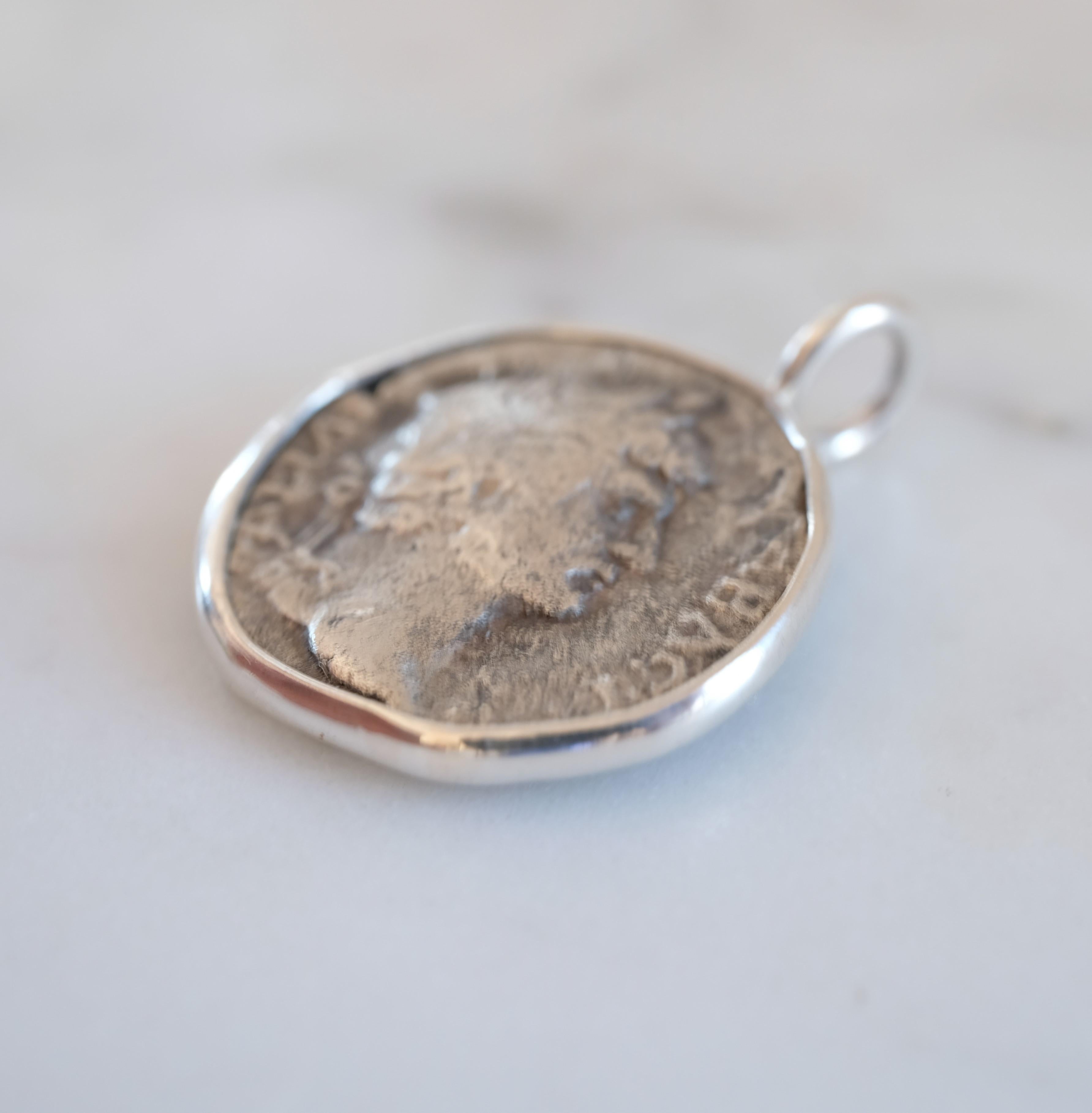 Women's or Men's Roman Coin Pendant: Hadrian and Club - 120 AD