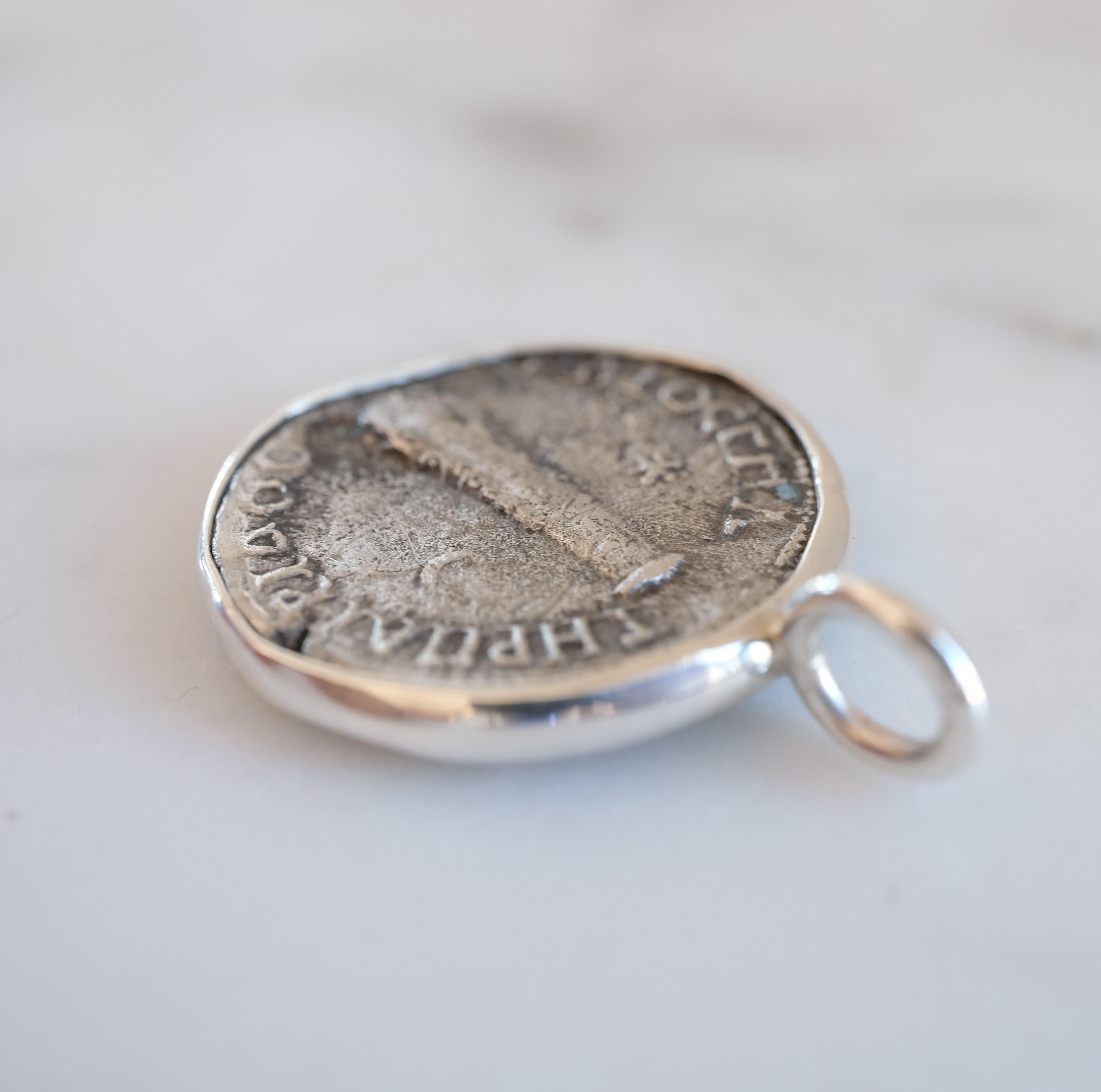 Roman Coin Pendant: Hadrian and Club - 120 AD 1