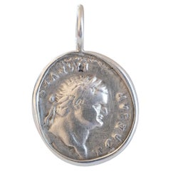 Antique Roman Coin Pendant: Pax and Emperor, 1nd Century AD (Vespasian