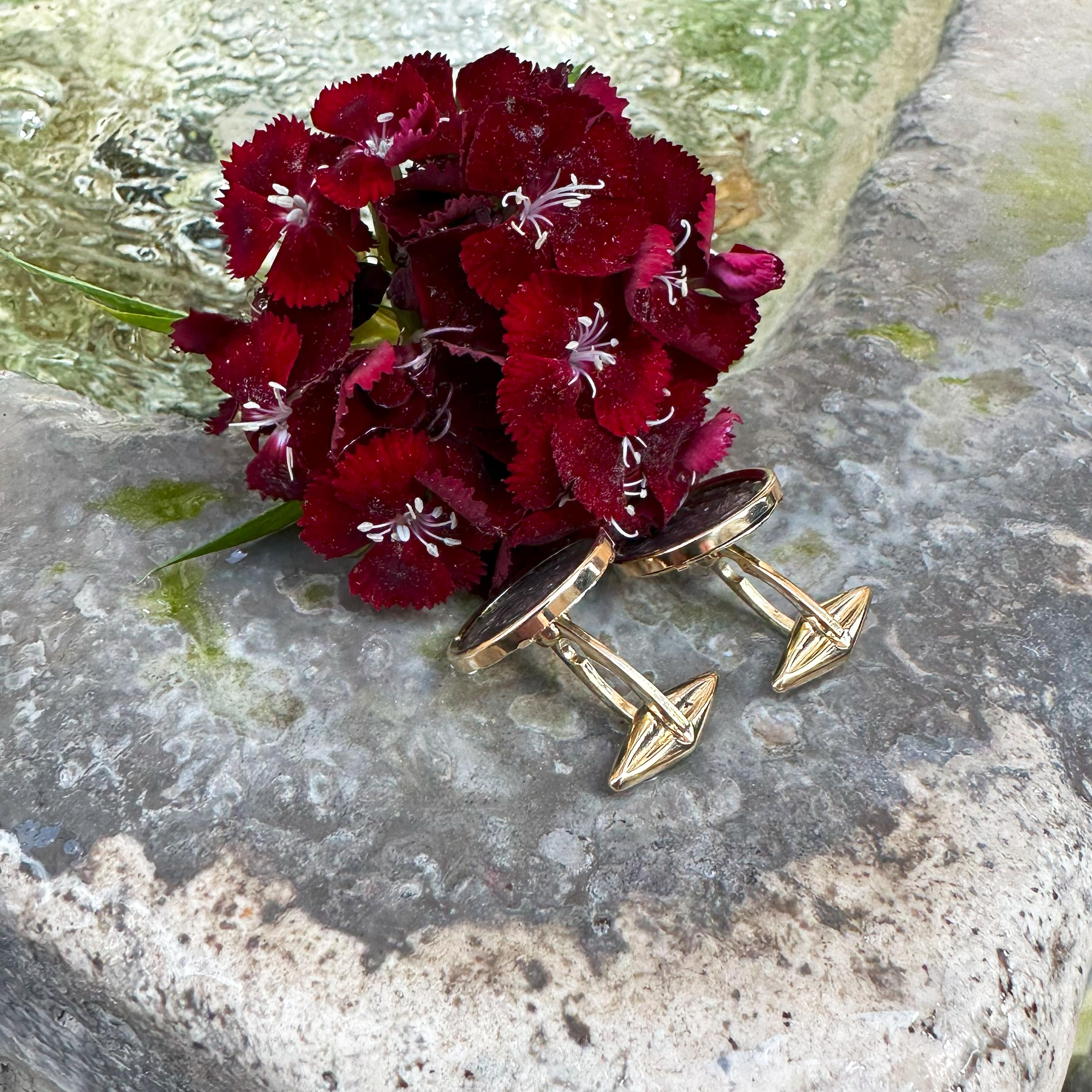 Römische Münzen 18kt Gold Manschettenknöpfe mit der Darstellung von Elagabalus und seiner Frau Julia Paula für Damen oder Herren