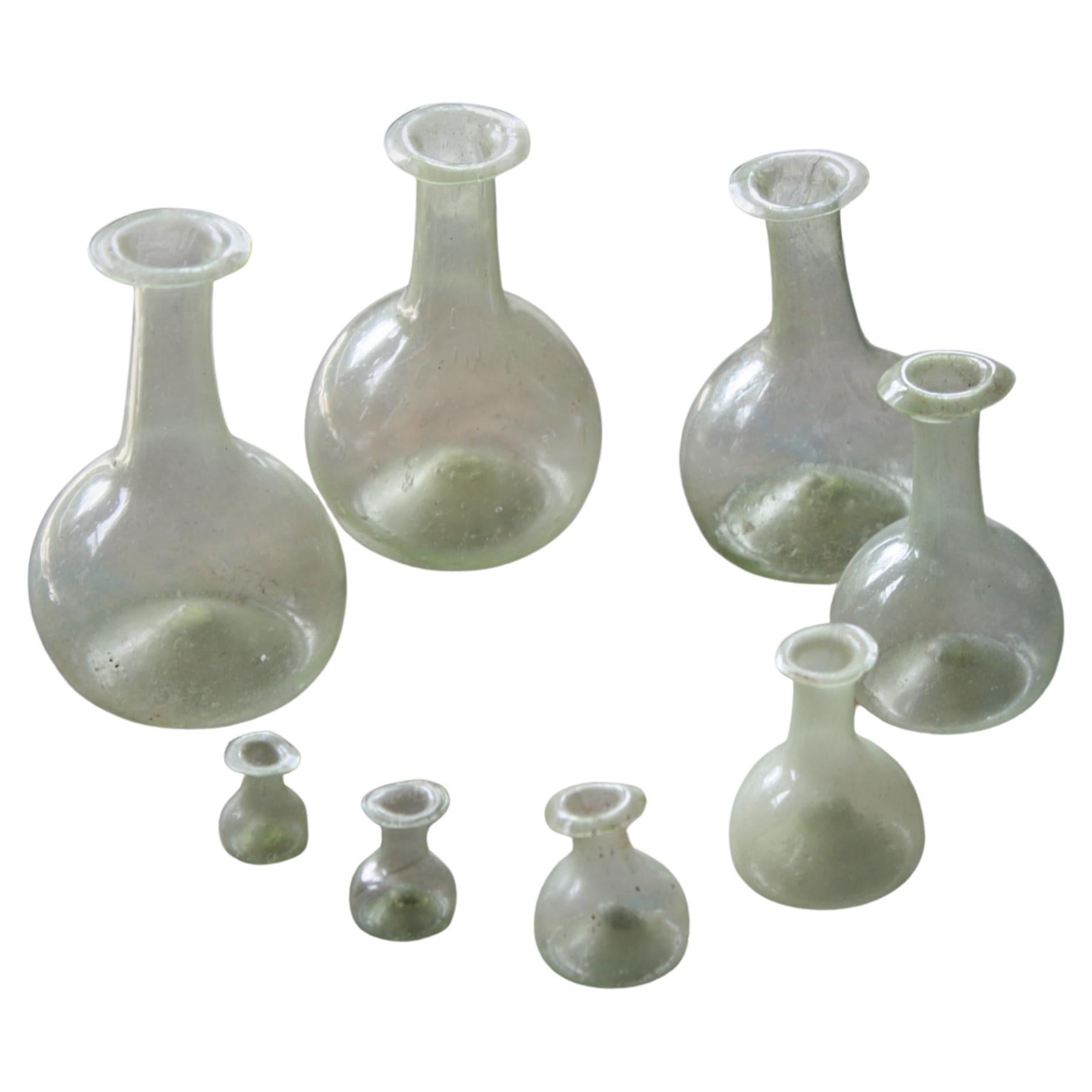 Roman Collection of Graduated Glass "Lachrymatories" Tear Catchers Vials Curios