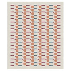 Roman, Colorful Designer Wool Silk Rug