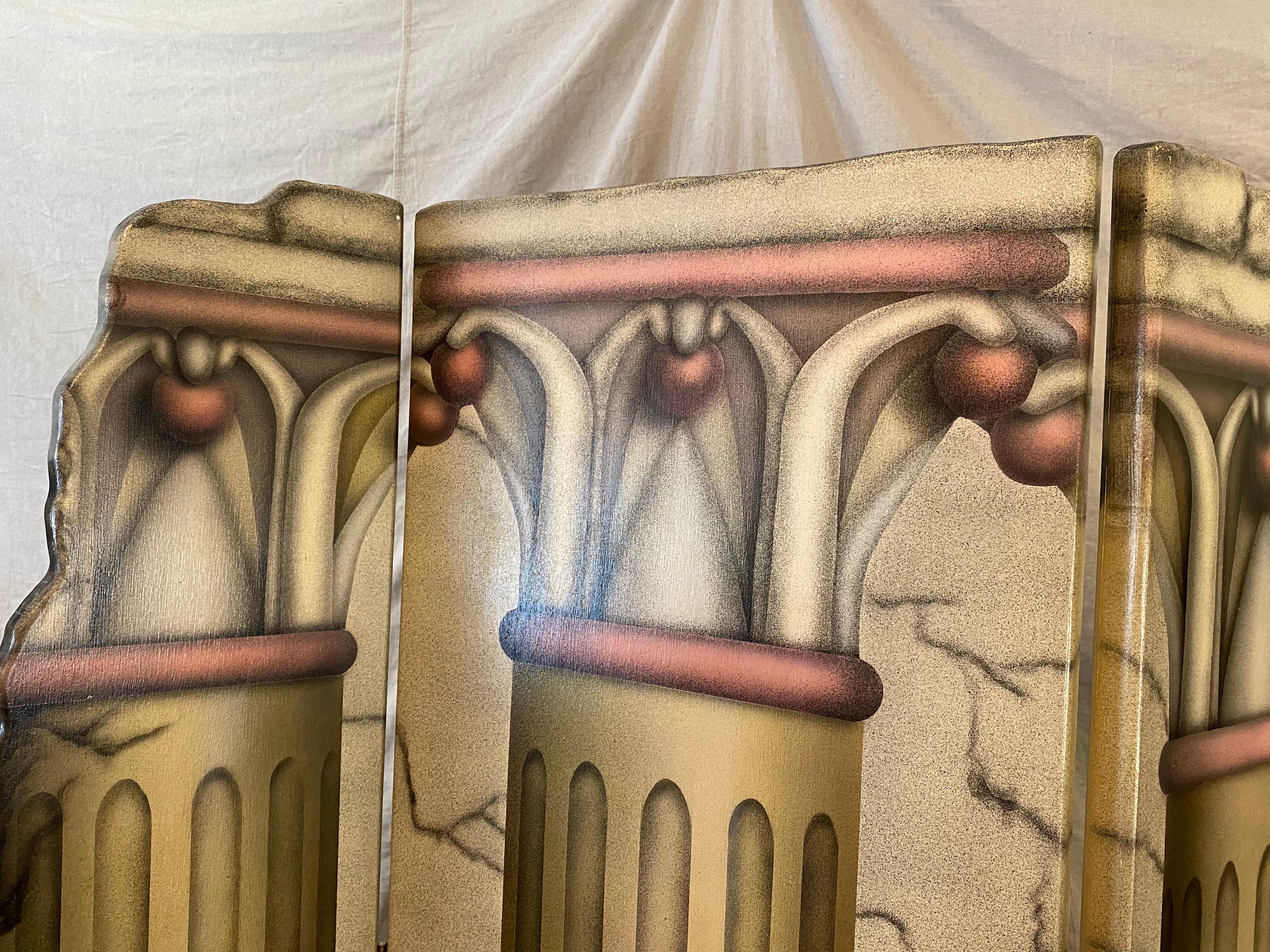 Roman Columns 6-Panel Screen In Good Condition In Philadelphia, PA