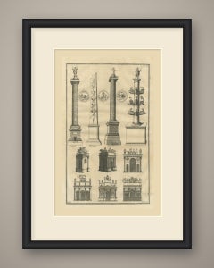 Roman Columns and Six Triumphal Arches with Coins, Montfaucon, 1722