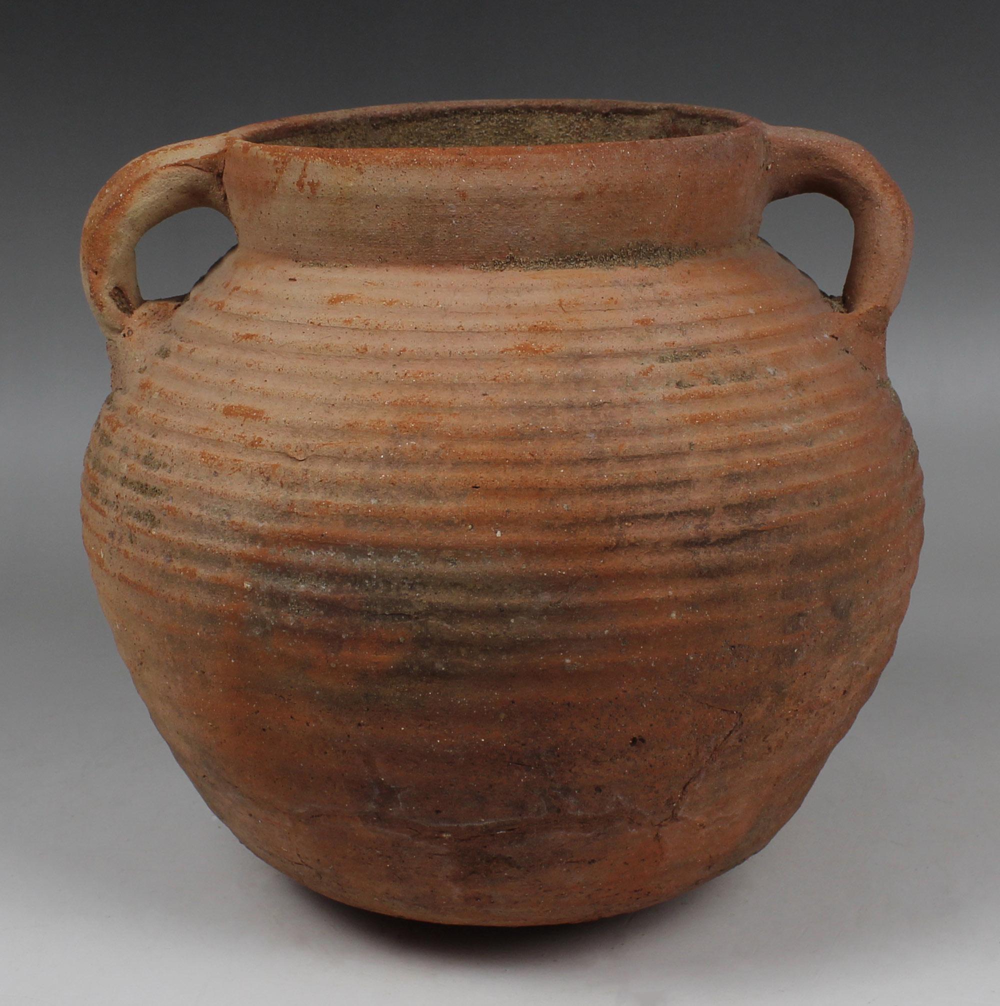 ITEM: Cooking pot, Type ‘Kedera’
MATERIAL: Pottery
CULTURE: Roman, Judaea
PERIOD: 1st Century A.D
DIMENSIONS: 175 mm x 190 mm diameter
CONDITION: Good condition, repaired
PROVENANCE: Ex Emeritus collection (USA), collected from the 1950’s to the
