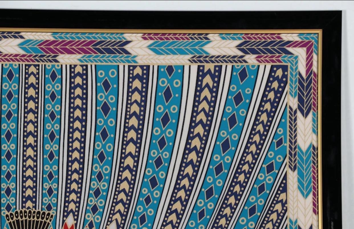 Art Déco Roman De Tirtoff, Erte' Sciarpa di seta incorniciata intitolata 