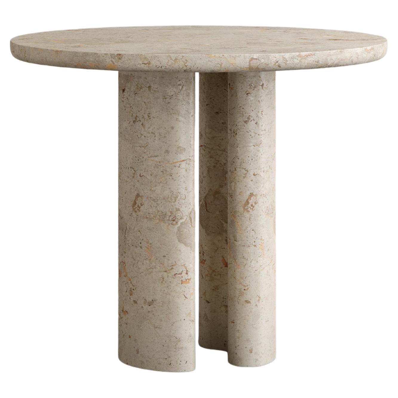 Roman Dining Table I in Cappucino Limestone by Paloma Editions