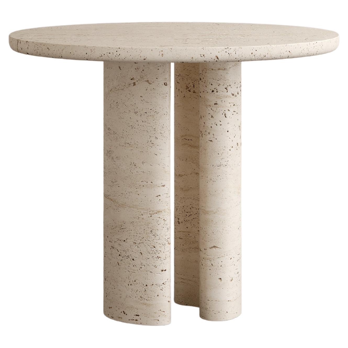 Roman Dining Table I in Navona Travertine by Paloma Editions For Sale