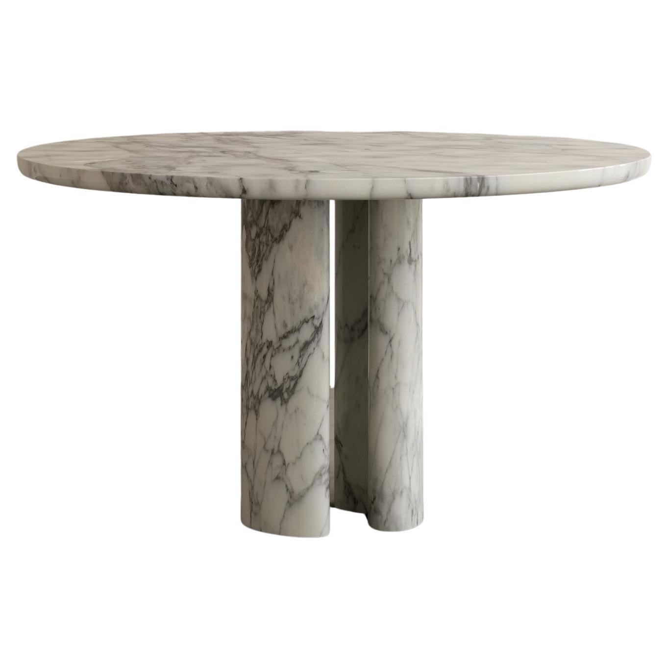 Roman Dining Table II in Arabescato Marble by Paloma Editions